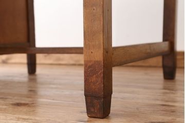 アンティーク家具　アンティーク　古いタモ材の片袖机