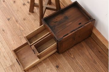 アンティーク家具　古民具・骨董　味のある硯箱(小引き出し)