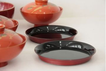 アンティーク雑貨　アンティーク　大正〜昭和初期!古い蒔絵の木製お椀など11点(漆器)