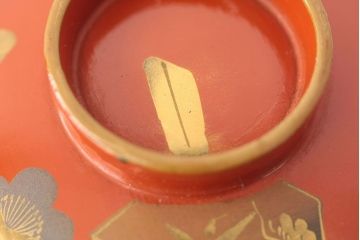 アンティーク雑貨　アンティーク　大正〜昭和初期!古い蒔絵の木製お椀など11点(漆器)