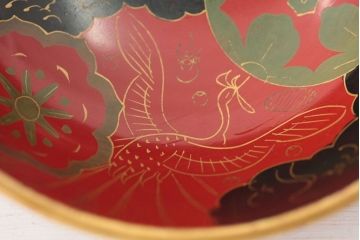 アンティーク雑貨　アンティーク　大正〜昭和初期!古い蒔絵の木製お椀など11点(漆器)