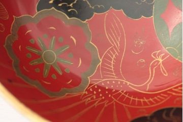 アンティーク雑貨　アンティーク　大正〜昭和初期!古い蒔絵の木製お椀など11点(漆器)