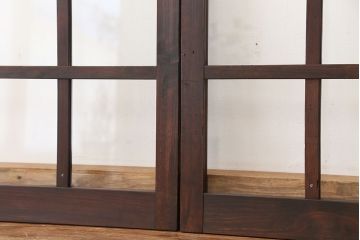 素敵なデザイン!大正ロマン　変わり型引き戸2枚セット?(建具、ガラス戸)