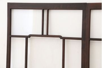 素敵なデザイン!大正ロマン　変わり型引き戸2枚セット(2)(建具、ガラス戸)