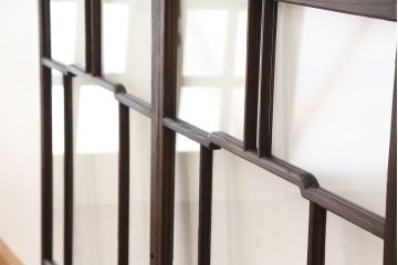 素敵なデザイン!大正ロマン　変わり型引き戸2枚セット(2)(建具、ガラス戸)