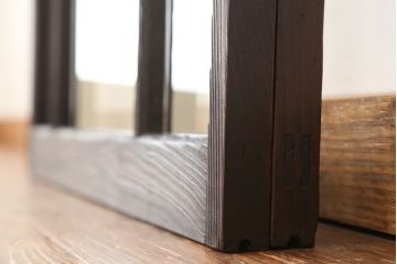 素敵なデザイン!大正ロマン　変わり型引き戸2枚セット(2)(建具、ガラス戸)