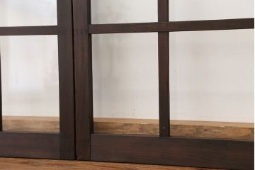 素敵なデザイン!大正ロマン　変わり型引き戸2枚セット(2)(建具、ガラス戸)