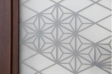 ★アンティーク　組子ガラス帯戸　2枚セット
