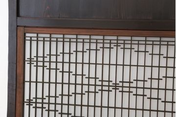 ★古民具・骨董　組子ガラス帯戸　2枚セット