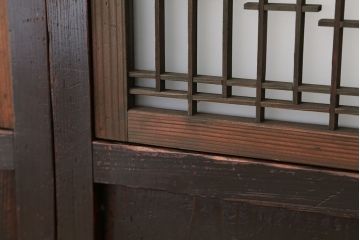 ★古民具・骨董　組子ガラス帯戸　2枚セット