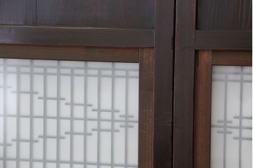 ★古民具・骨董　組子ガラス帯戸　2枚セット
