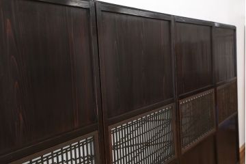古民具・骨董　組子ガラス帯戸　4枚セット