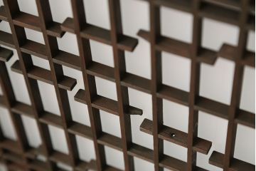 古民具・骨董　組子ガラス帯戸　4枚セット