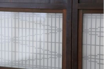 古民具・骨董　組子ガラス帯戸　4枚セット