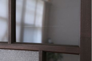 アンティーク家具　アンティーク　総欅!特別注文造り　重厚なガラス戸　4枚セット(建具、引き戸)