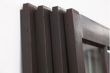 アンティーク家具　アンティーク　総欅!特別注文造り　重厚なガラス戸　4枚セット(建具、引き戸)