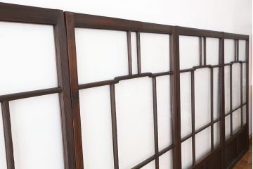 アンティーク　大正ロマン　変わり型ガラス戸　4枚セット?(建具、引き戸)