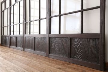アンティーク　大正ロマン　変わり型ガラス戸　4枚セット?(建具、引き戸)