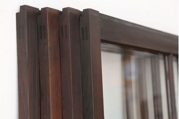 アンティーク　大正ロマン　変わり型ガラス戸　4枚セット?(建具、引き戸)