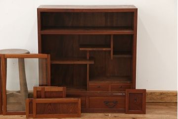 アンティーク家具　アンティーク　古い欅材の小さな茶箪笥