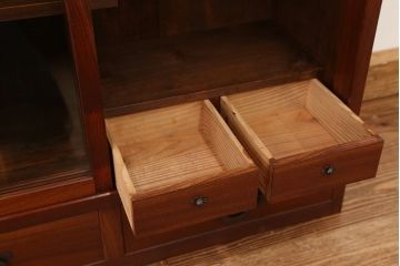 アンティーク家具　アンティーク　古い欅材の小さな茶箪笥