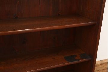 アンティーク家具　アンティーク　古い栓材のシンプルな本棚(飾り棚)