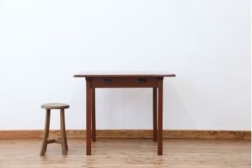 アンティーク家具　アンティーク　総欅!最高級上質な両面引き出し平机(テーブル)