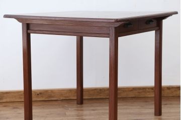 アンティーク家具　アンティーク　総欅!最高級上質な両面引き出し平机(テーブル)