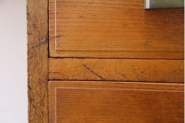 アンティーク家具　アンティーク　古いナラ材の大振りな片袖机