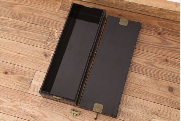 アンティーク雑貨　漆の素敵な金具付き収納箱(文箱・硯箱)