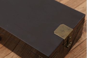アンティーク雑貨　漆の素敵な金具付き収納箱(文箱・硯箱)