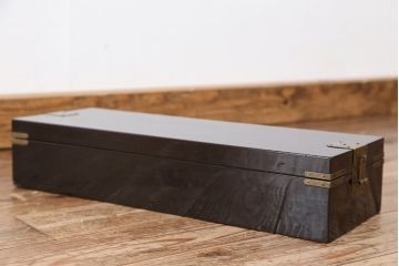 アンティーク雑貨　漆の素敵な金具付き収納箱(文箱・硯箱)