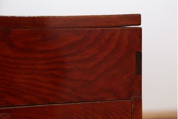 アンティーク家具　古民具・骨董　古い欅材の漆の綺麗な硯箱小引き出し(裁縫箱)