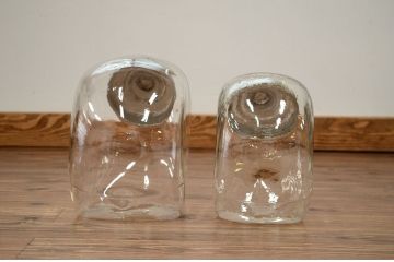 アンティーク雑貨　昭和レトロ　古い駄菓子屋のガラス瓶2個セット(猫ビン)(3)