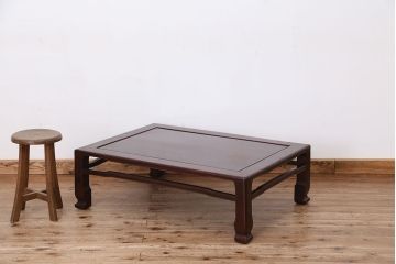 アンティーク家具　アンティーク　古い欅材のシンプルな座卓(テーブル)