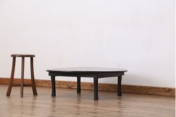 アンティーク　美品!古い栓材の丸型ちゃぶ台(テーブル)