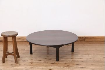 アンティーク　美品!古い栓材の丸型ちゃぶ台(テーブル)
