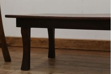 アンティーク家具　古民具・骨董　古い栓材の角ちゃぶ台(テーブル)