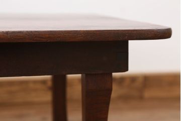 アンティーク家具　古民具・骨董　古い栓材の角ちゃぶ台(テーブル)