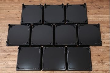 アンティーク雑貨　大正〜昭和初期!輪島塗木製お膳10客(漆器)
