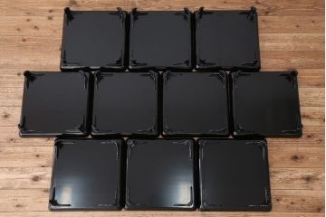 アンティーク雑貨　○大正〜昭和初期!輪島塗木製お膳10客(漆器)