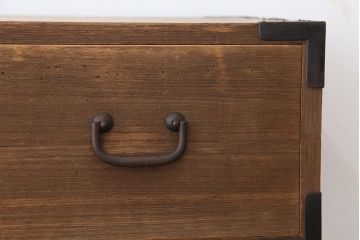 アンティーク家具　☆アンティーク　高級品!上質な作りの総桐二段重ね時代箪笥(桐箪笥、桐たんす)