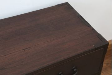 アンティーク家具　☆アンティーク　高級品!総桐材の上質な二段重ね時代箪笥(桐箪笥、桐たんす)