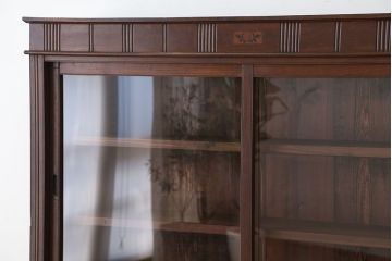 アンティーク家具　アンティーク　大正ロマン!二段重ね収納棚(飾り棚、ガラスケース)
