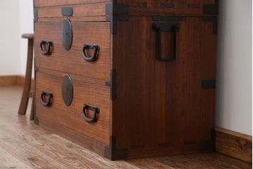 アンティーク雑貨　☆アンティーク　極上!美品!　古いお家の二段重ね時代箪笥