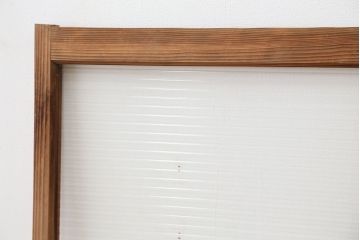 アンティーク雑貨　アンティーク　古い木味の小振りなモールガラス引き戸　2枚セット(ガラス戸、窓)