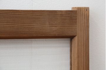 アンティーク雑貨　アンティーク　古い木味の小振りなモールガラス引き戸　2枚セット(ガラス戸、窓)