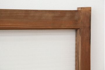 アンティーク　古い木味のモールガラス戸　2枚セット(1)(引き戸、窓)