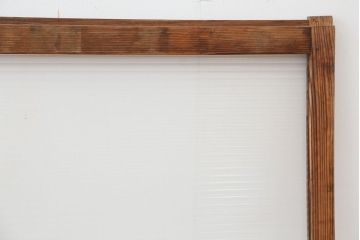 アンティーク　古い木味のモールガラス戸　2枚セット(1)(引き戸、窓)