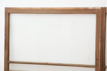 アンティーク　古い木味のモールガラス戸　2枚セット(2)(引き戸、窓)